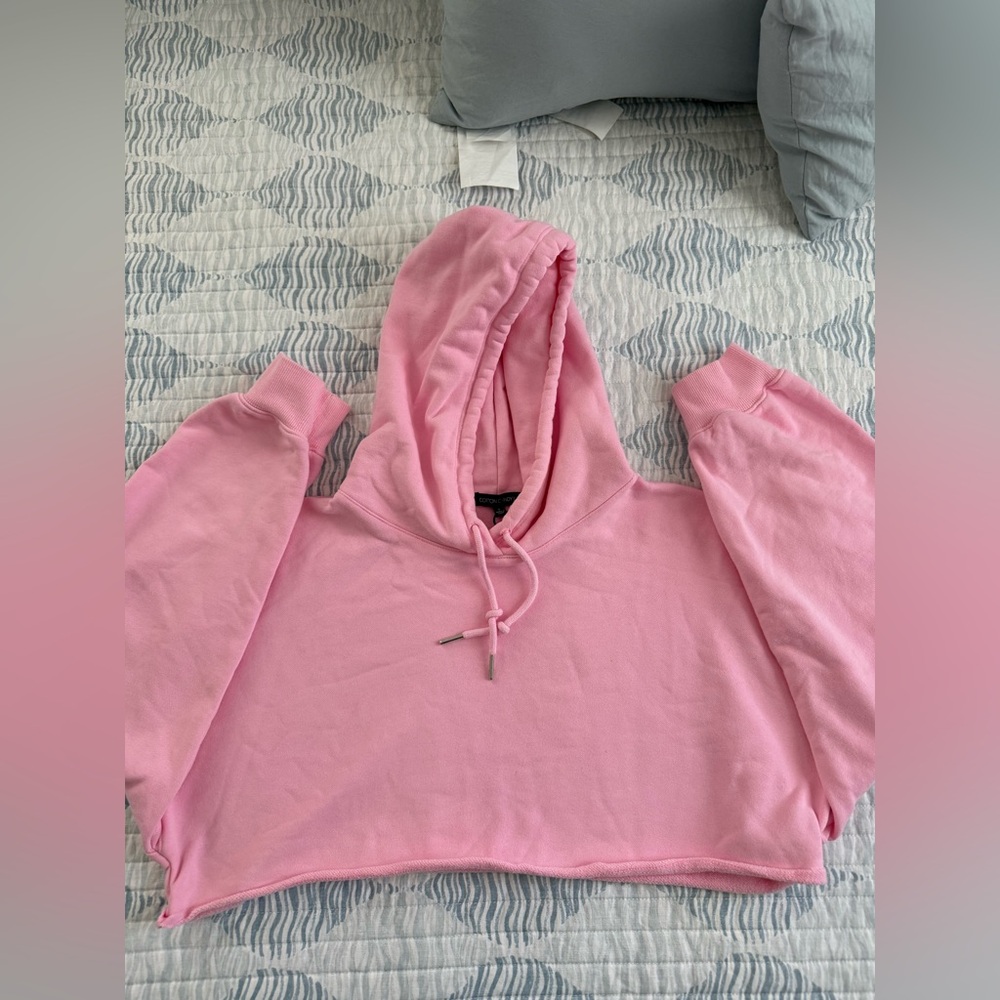 Cotton Candy LA Bubblegum Pink cropped Drawstring Hoodie
